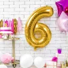 Balon Metal Foliowy Cyfra "6" 86 Cm