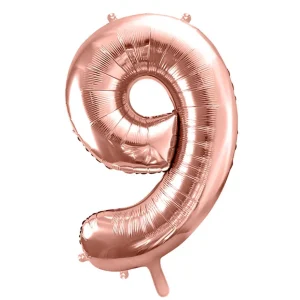 Balon Pink Metal Foliowy Cyfra "9" 86 Cm