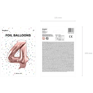 Balon Pink Metal Foliowy Cyfra 