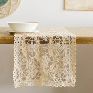 Bieznik Crochet Szydelkowy Bezowy 40X160 Cm