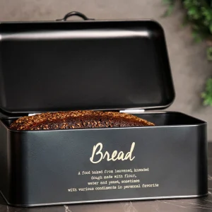 Chlebak Escille Metalowy Czarny 33X19X15 Cm