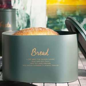 Chlebak Escille Metalowy Zielony 34X21X18 Cm