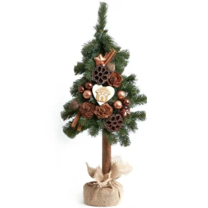 Choinka Lenci Z Brazowymi Ozdobami Na Pniu 65 Cm