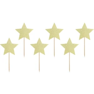 Dekoracja Stars Do Muffinek Zlote Gwiazdki 6 Szt. 11,5 Cm