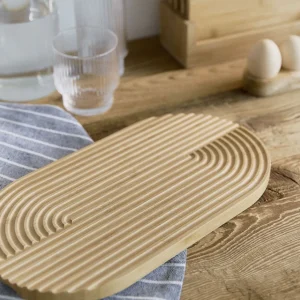 Deska Bambou Owalna Ze Zlobieniami 34,5X18,7Cm