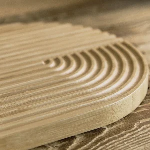 Deska Bambou Owalna Ze Zlobieniami 34,5X18,7Cm