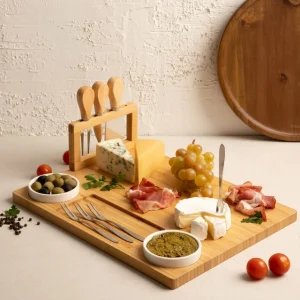 Deska Rumi Do Serwowania Z Miseczkami I Widelczykami 37X28 Cm