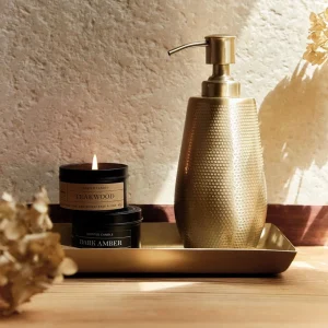 Dozownik Nausa Zloty Z Ozdobnymi Wytloczeniami 6X6X20 Cm