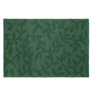 Dywanik Lazienkowy Chelli Zakardowy Zielony W Listki 50X70Cm