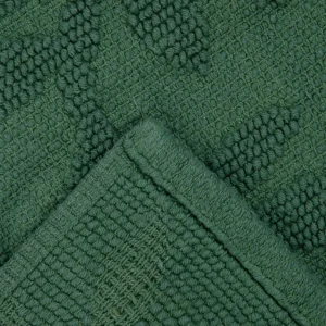 Dywanik Lazienkowy Chelli Zakardowy Zielony W Listki 50X70Cm