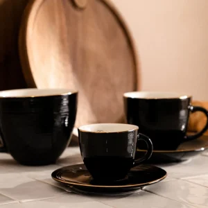 Filizanka Ellie Ze Spodkiem Czarna 0,09 L