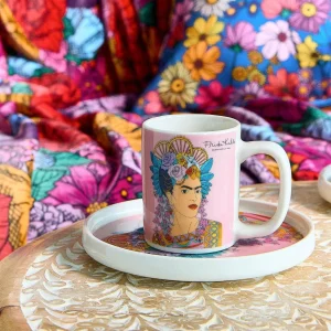Filizanka Frida Kahlo Do Espresso Ze Spodkiem Fioletowa 0,08 L