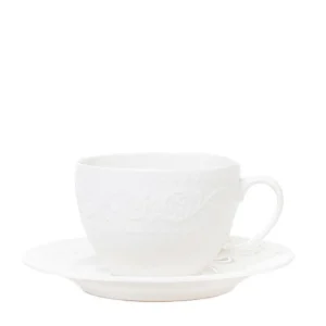 Filizanka Sylia Duza Biala Z Ornamentem 0,25 L