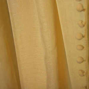 Firanka Adi Z Pomponikami Musztardowa 140X250 Cm