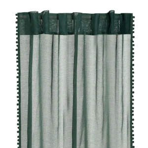 Firanka Adi Z Pomponikami Zielona 140X250 Cm