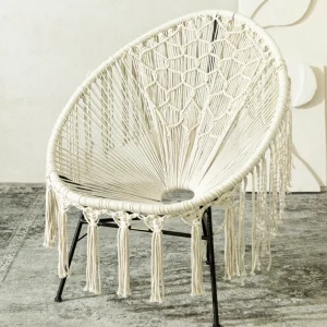 Fotel Acapulco Bliss Makrama Ecru 93X73X85 Cm