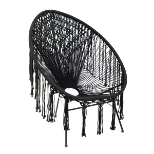 Fotel Acapulco Spirit Makrama Czarna 93X73X85 Cm