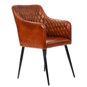 Fotel Brizo W Obiciu Ze Skory Bawolej Brazowe 55X60X86 Cm