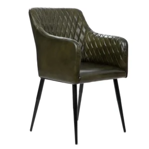 Fotel Brizo W Obiciu Ze Skory Bawolej Zielone 55X60X86 Cm