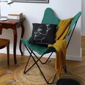 Fotel Butterfly Z Metalowa Rama Welur 70X80X102 Cm