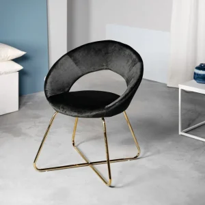 Fotel Jared Welurowe Czarne 73X47X84 Cm