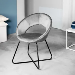 Fotel Jared Welurowe Szare Z Czarnymi Nogami 73X47X84 Cm