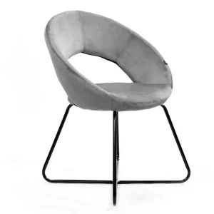 Fotel Jared Welurowe Szare Z Czarnymi Nogami 73X47X84 Cm