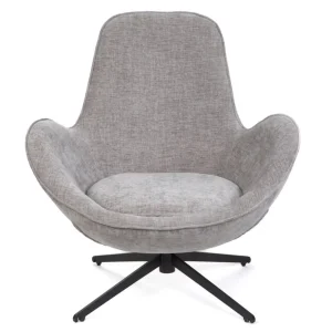 Fotel Lunaire Obrotowy Welurowy Szary 86X76X87 Cm
