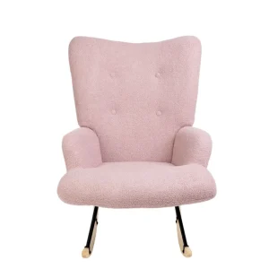 Fotel Moss Teddy Boucle Bujany Rozowy W Tkaninie Teddy Boucle 72X73X92 Cm