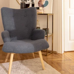 Fotel Moss Teddy Boucle W Tkaninie Teddy