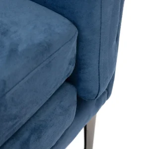 Fotel Sametti W Tkaninie Granatowy 96X81X65 Cm