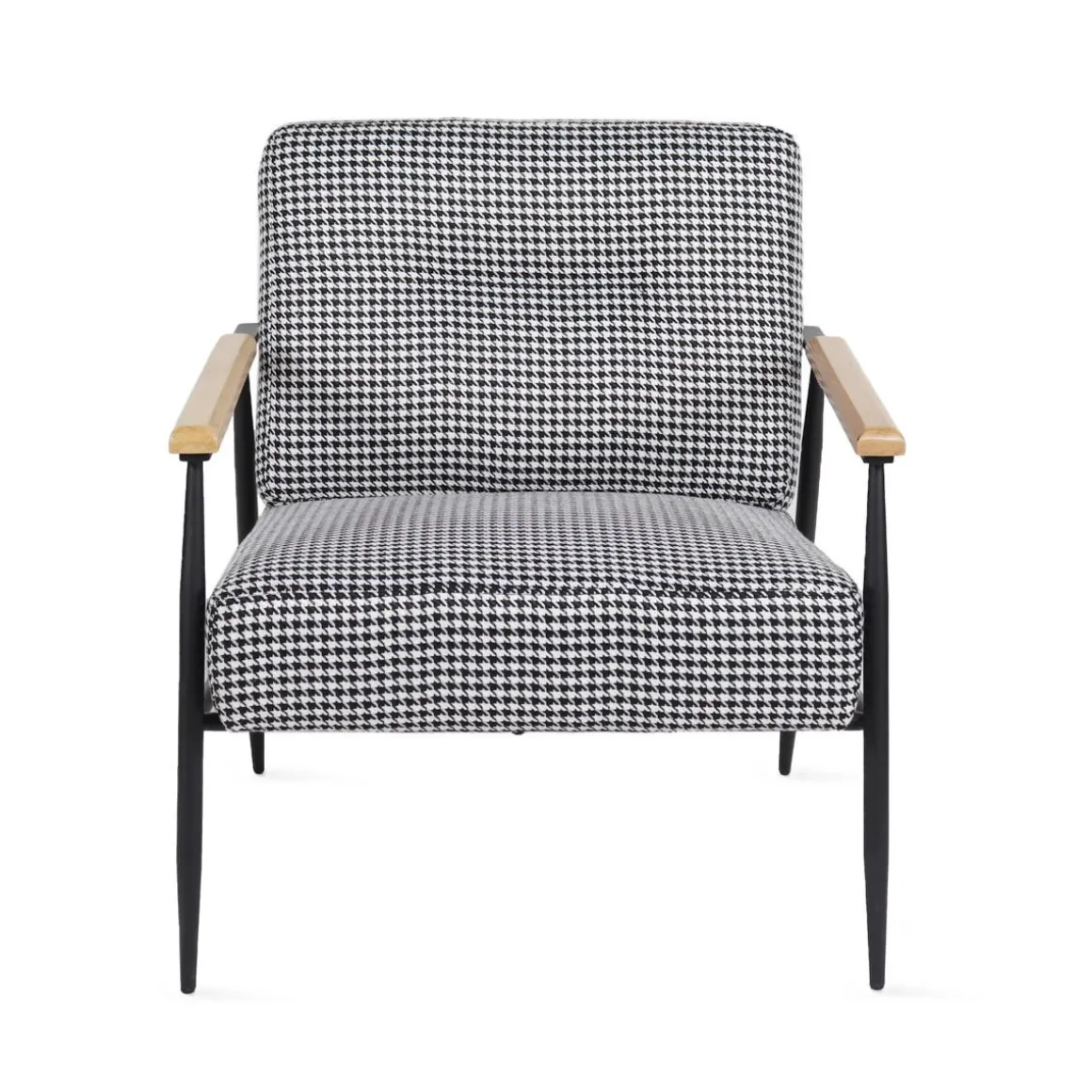 fotel_veludo_bialy_w_czar_4.webp Fotel Veludo Bialy W Czarna Pepitke 71X70X83 Cm