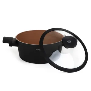 Garnek Tristan Z Pokrywka Czarno- Pomaranczowy 2,4 L