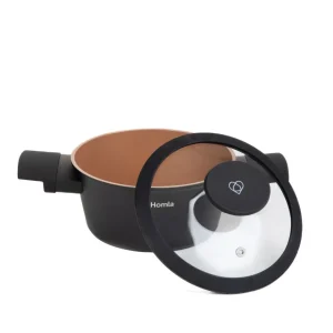 Garnek Tristan Z Pokrywka Czarno- Pomaranczowy 1,2 L