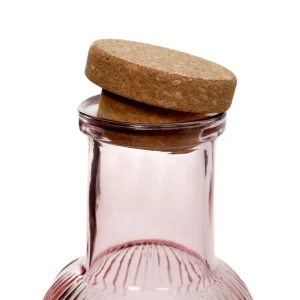 Karafka Natia Ryflowana Z Korkiem Rozowa 1 L