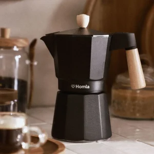 Kawiarka Mia Mokka Czarna Z Drewnianym Uchwytem 6 Cup