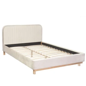 Łóżko Karalius Welurowe Bezowe 140X200 Cm