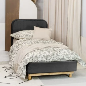 Łóżko Karalius Welurowe Czarne 90X200 Cm