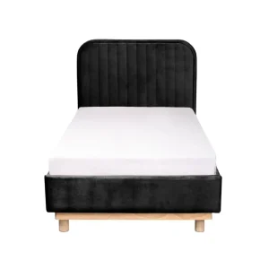 Łóżko Karalius Welurowe Czarne 90X200 Cm