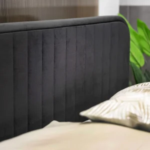 Łóżko Karalius Welurowe Czarne 160X200 Cm