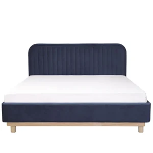 Łóżko Karalius Welurowe Granatowe 160X200 Cm