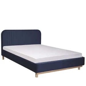 Łóżko Karalius Welurowe Granatowe 140X200 Cm