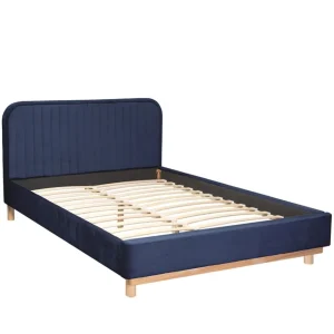 Łóżko Karalius Welurowe Granatowe 140X200 Cm