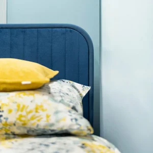 Łóżko Karalius Welurowe Granatowe 140X200 Cm