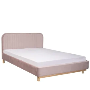 Łóżko Karalius Welurowe Rozowe 160X200 Cm