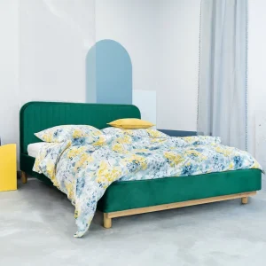 Łóżko Karalius Welurowe Zielone 160X200 Cm