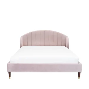 Łóżko Reine Welurowe Rozowe 160X200 Cm