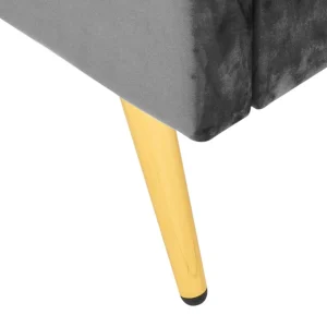 Łóżko Venlo Welurowe Szare 160X200 Cm