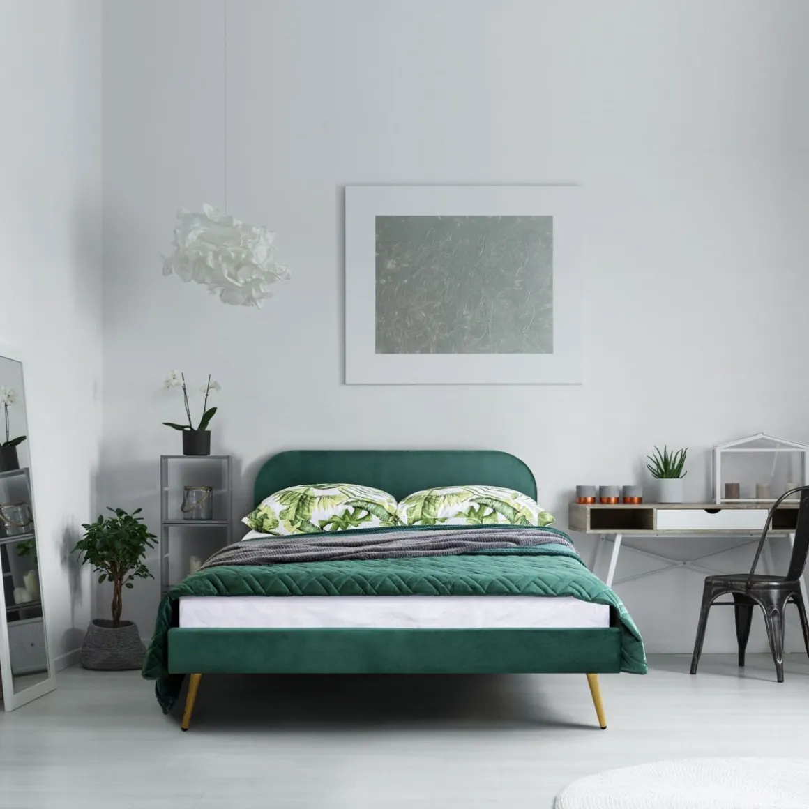 ko_venlo_welurowe_zielone_0.webp Łóżko Venlo Welurowe Zielone 160X200 Cm