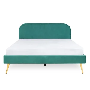 Łóżko Venlo Welurowe Zielone 160X200 Cm